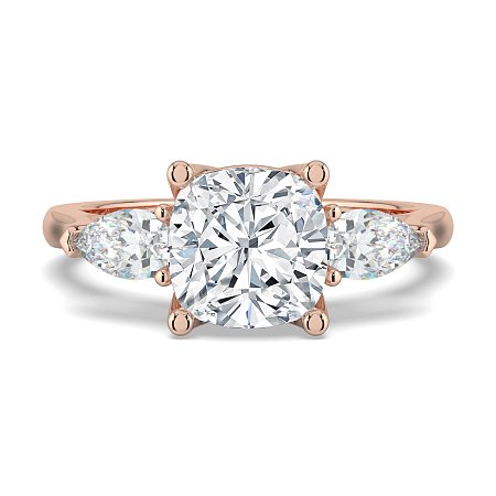 Tulip 3 Stones with Cathedral Band