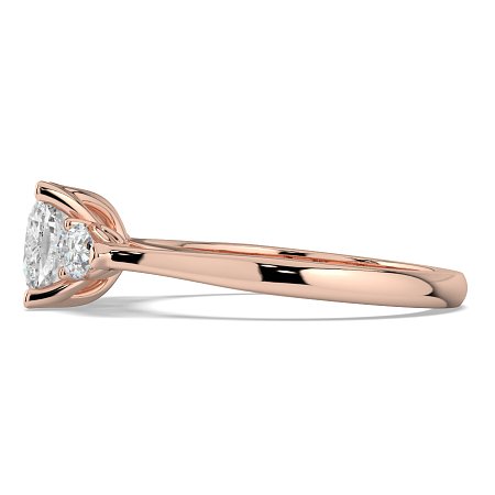 Tulip 3 Stones with Cathedral Band