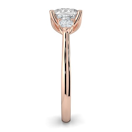 Tulip 3 Stones with Cathedral Band