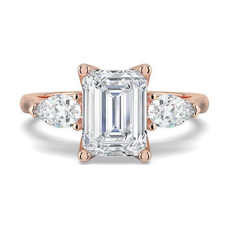 Tulip 3 Stones with Cathedral Band