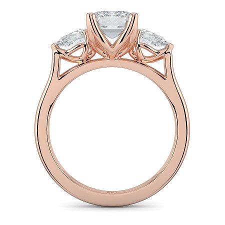 Tulip 3 Stones with Cathedral Band