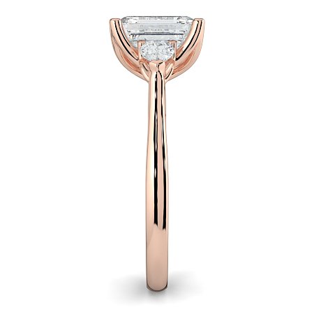Tulip 3 Stones with Cathedral Band