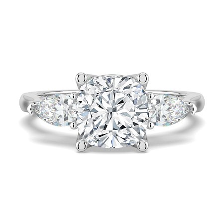 Tulip 3 Stones with Cathedral Band