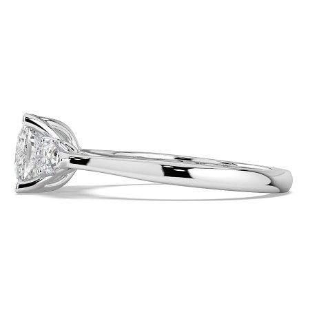Tulip 3 Stones with Cathedral Band