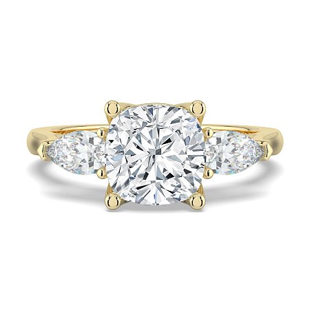 Tulip 3 Stones with Cathedral Band