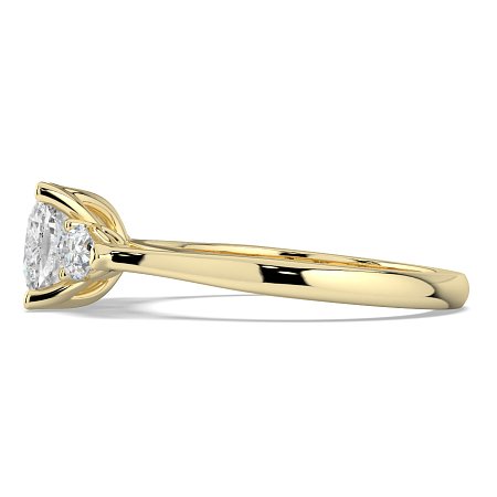 Tulip 3 Stones with Cathedral Band