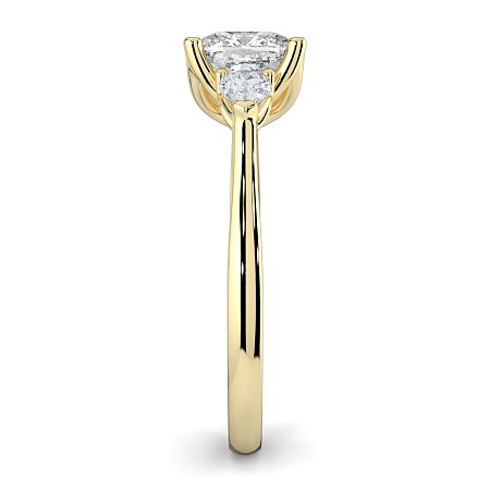 Tulip 3 Stones with Cathedral Band