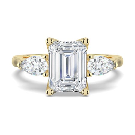 Tulip 3 Stones with Cathedral Band