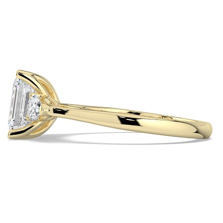 Tulip 3 Stones with Cathedral Band
