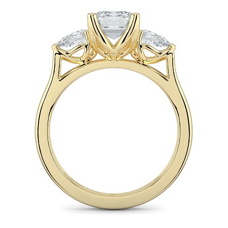 Tulip 3 Stones with Cathedral Band