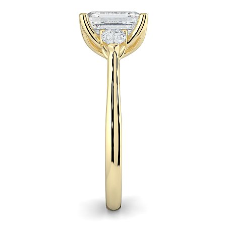 Tulip 3 Stones with Cathedral Band