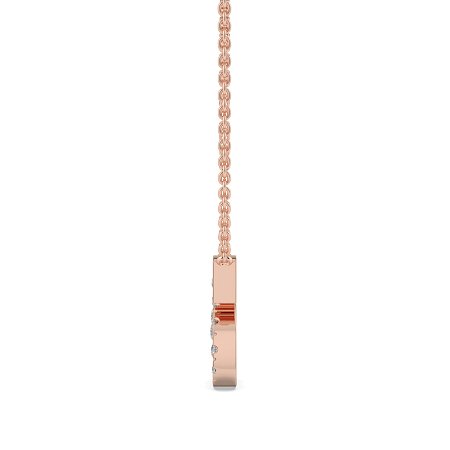 S Bound Initial Pendant with Lab-Grown Diamonds and Attached Chain 0.10cts