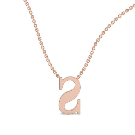 S Bound Initial Pendant with Lab-Grown Diamonds and Attached Chain 0.10cts