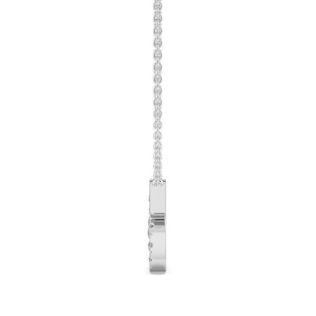 S Bound Initial Pendant with Lab-Grown Diamonds and Attached Chain 0.10cts