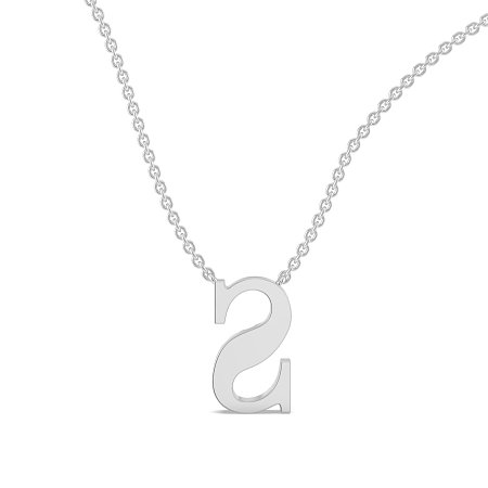 S Bound Initial Pendant with Lab-Grown Diamonds and Attached Chain 0.10cts