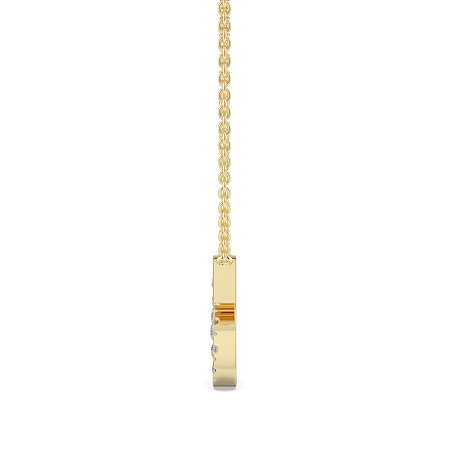 S Bound Initial Pendant with Lab-Grown Diamonds and Attached Chain 0.10cts