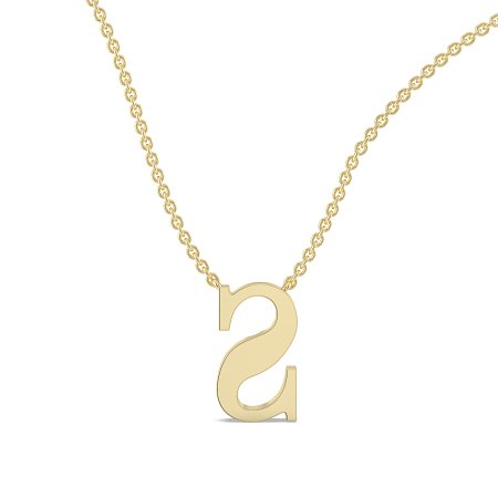 S Bound Initial Pendant with Lab-Grown Diamonds and Attached Chain 0.10cts