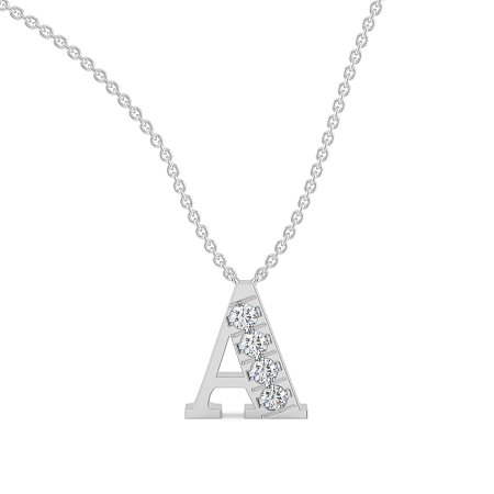 A Bound Initial Pendant with Lab-Grown Diamonds and Attached Chain 0.2cts