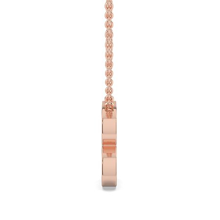 B Bound Initial Pendant with Lab-Grown Diamonds and Attached Chain 0.09cts