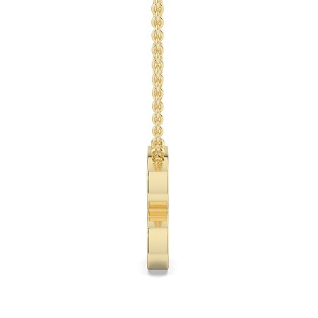B Bound Initial Pendant with Lab-Grown Diamonds and Attached Chain 0.09cts