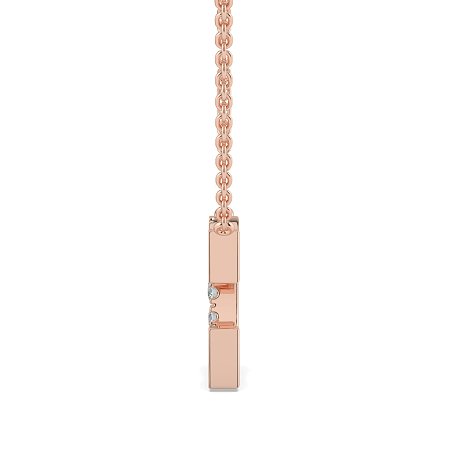 C Bound Initial Pendant with Lab-Grown Diamonds and Attached Chain 0.12cts