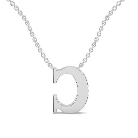 C Bound Initial Pendant with Lab-Grown Diamonds and Attached Chain 0.12cts