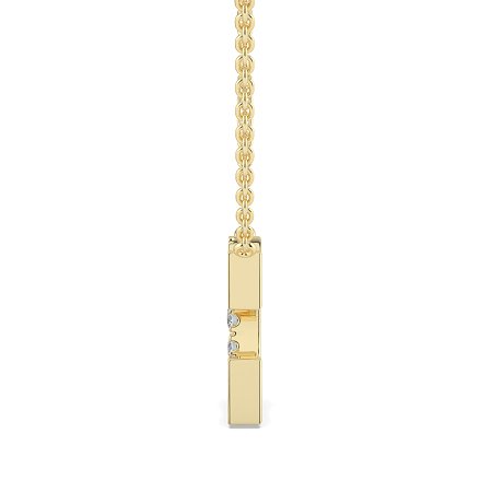 C Bound Initial Pendant with Lab-Grown Diamonds and Attached Chain 0.12cts