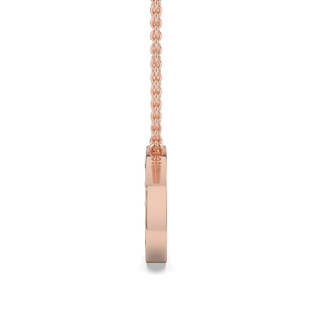 D Bound Initial Pendant with Lab-Grown Diamonds and Attached Chain 0.11cts