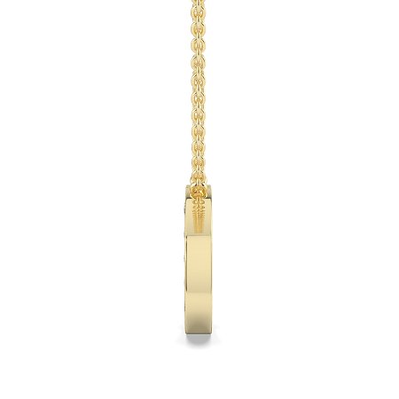 D Bound Initial Pendant with Lab-Grown Diamonds and Attached Chain 0.11cts