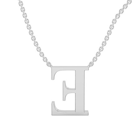 E Bound Initial Pendant with Lab-Grown Diamonds and Attached Chain 0.15cts