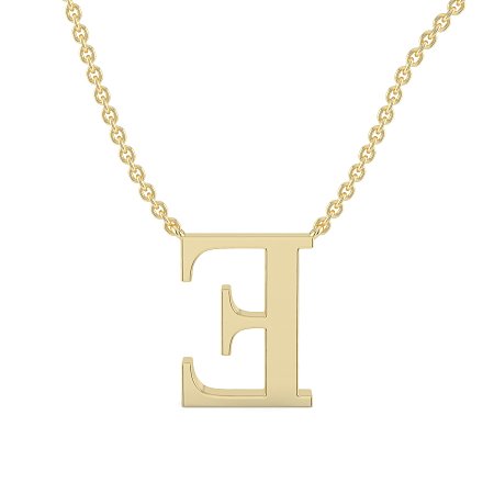 E Bound Initial Pendant with Lab-Grown Diamonds and Attached Chain 0.15cts