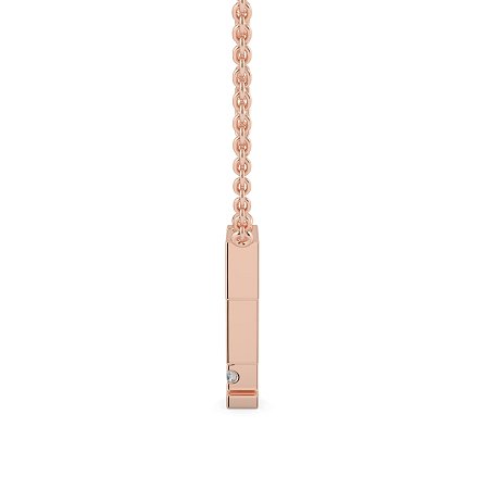 F Bound Initial Pendant with Lab-Grown Diamonds and Attached Chain 0.15cts