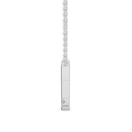 F Bound Initial Pendant with Lab-Grown Diamonds and Attached Chain 0.15cts