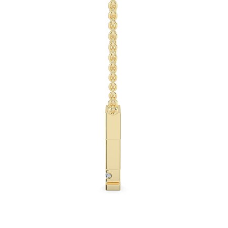 F Bound Initial Pendant with Lab-Grown Diamonds and Attached Chain 0.15cts