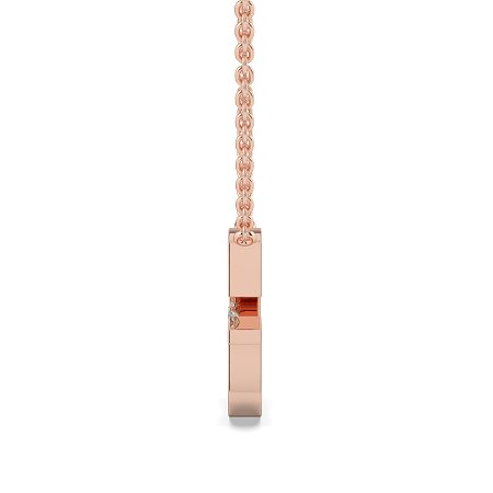 G Bound Initial Pendant with Lab-Grown Diamonds and Attached Chain 0.17cts