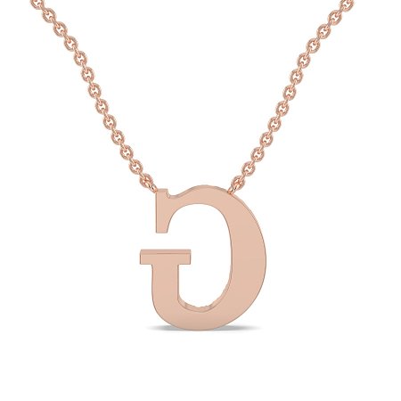 G Bound Initial Pendant with Lab-Grown Diamonds and Attached Chain 0.17cts