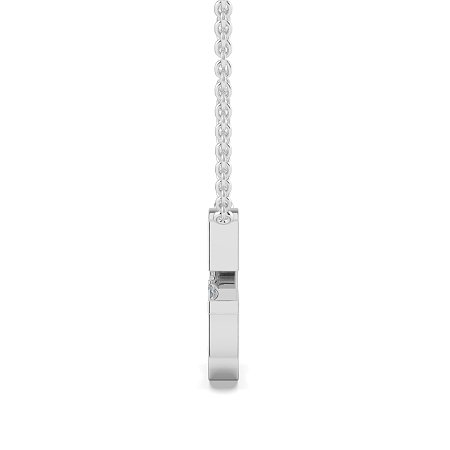 G Bound Initial Pendant with Lab-Grown Diamonds and Attached Chain 0.17cts
