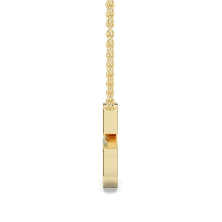 G Bound Initial Pendant with Lab-Grown Diamonds and Attached Chain 0.17cts