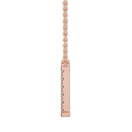 H Bound Initial Pendant with Lab-Grown Diamonds and Attached Chain 0.18cts