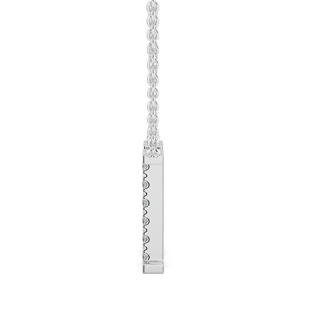 H Bound Initial Pendant with Lab-Grown Diamonds and Attached Chain 0.18cts