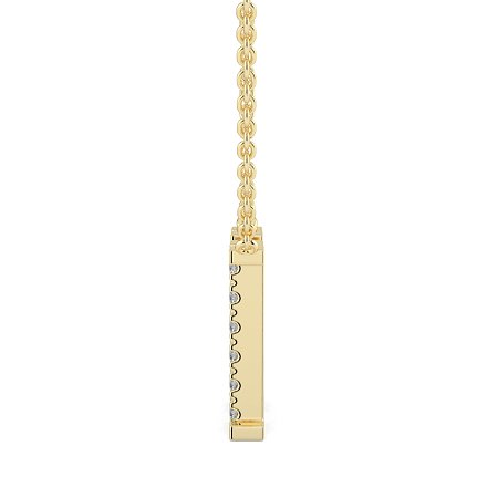 H Bound Initial Pendant with Lab-Grown Diamonds and Attached Chain 0.18cts