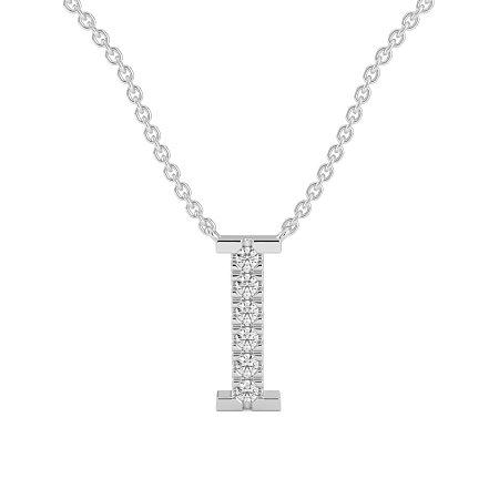 I Bound Initial Pendant with Lab-Grown Diamonds and Attached Chain 0.09cts