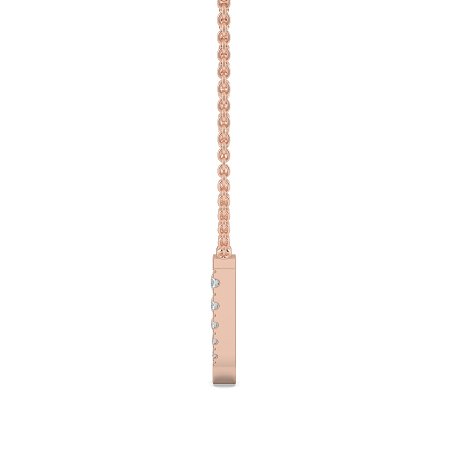 J Bound Initial Pendant with Lab-Grown Diamonds and Attached Chain 0.07cts