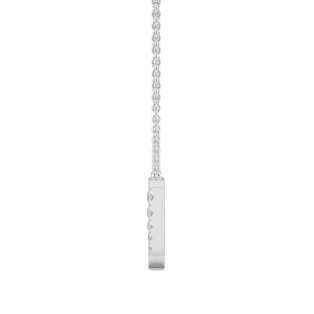J Bound Initial Pendant with Lab-Grown Diamonds and Attached Chain 0.07cts