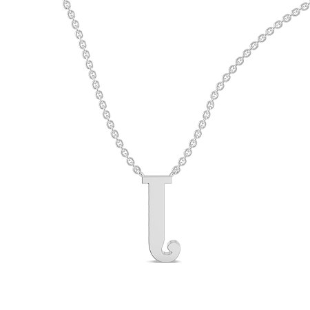 J Bound Initial Pendant with Lab-Grown Diamonds and Attached Chain 0.07cts