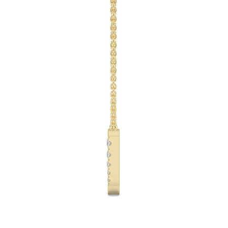 J Bound Initial Pendant with Lab-Grown Diamonds and Attached Chain 0.07cts