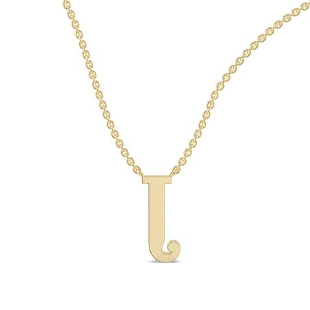 J Bound Initial Pendant with Lab-Grown Diamonds and Attached Chain 0.07cts