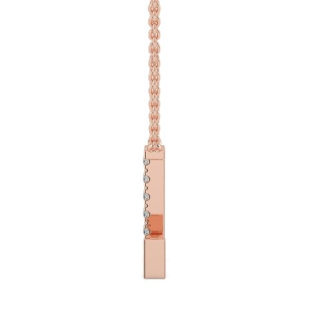 L Bound Initial Pendant with Lab-Grown Diamonds and Attached Chain 0.09cts