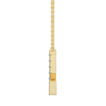 L Bound Initial Pendant with Lab-Grown Diamonds and Attached Chain 0.09cts