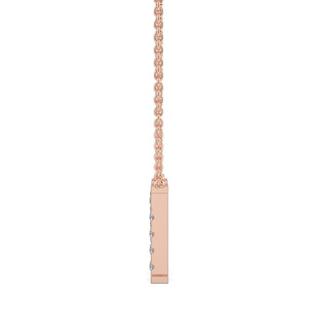 M Bound Initial Pendant with Lab-Grown Diamonds and Attached Chain 0.25cts